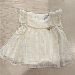 MAX STUDIO BABY 6-9 MONTH DRESS WHITE WITH GOLD